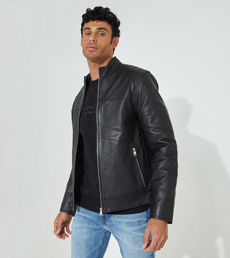 Basic Black Leather Jacket