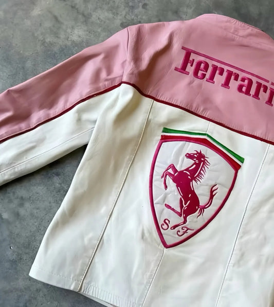 Pink Ferrari Leather Jacket