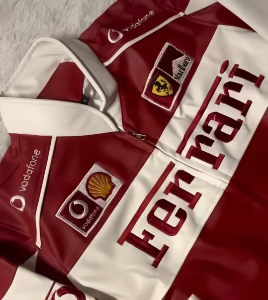 Red Ferrari Leather Jacket