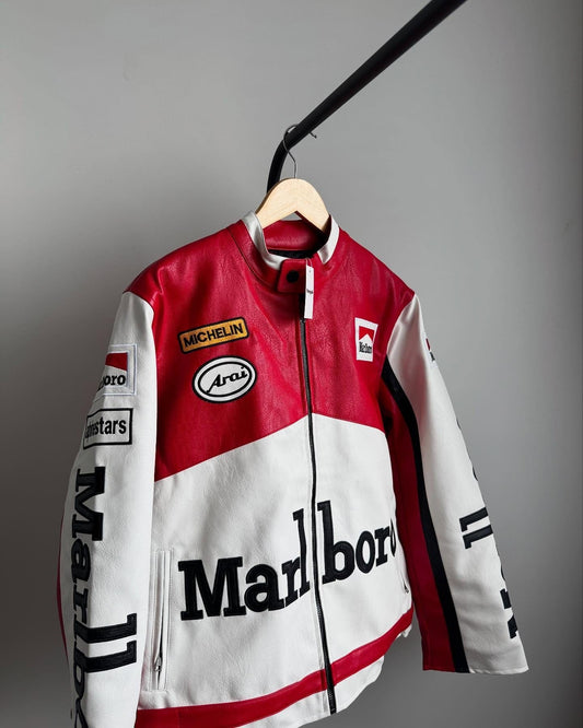 White Marlboro Leather Jacket