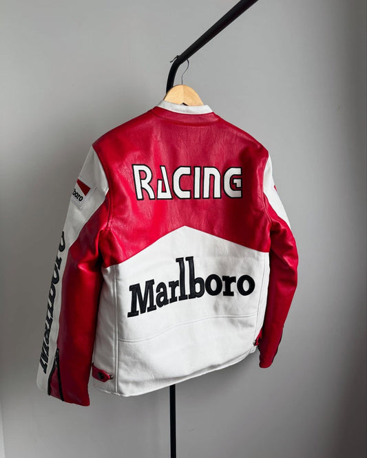 White Marlboro Leather Jacket
